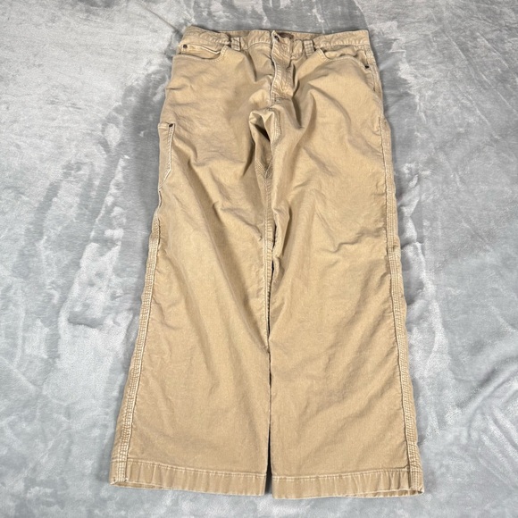 LL Bean Corduroy Carpenter Pants Mens 36x30 (Fits 36x29) Straight Fit Khaki - Picture 4 of 10